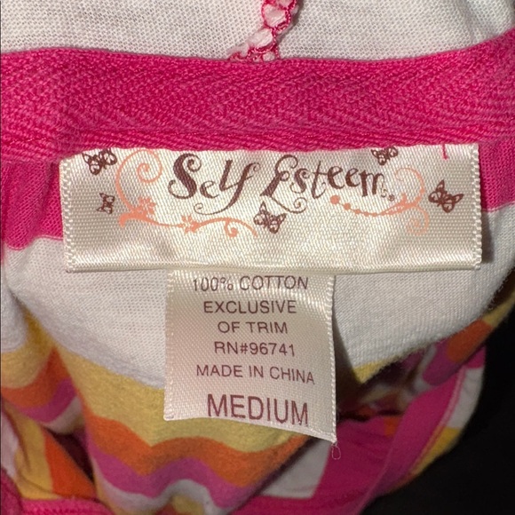 Long Sleeve Bright Striped Hooded V Neck Shirt Size Medium - Picture 2 of 3